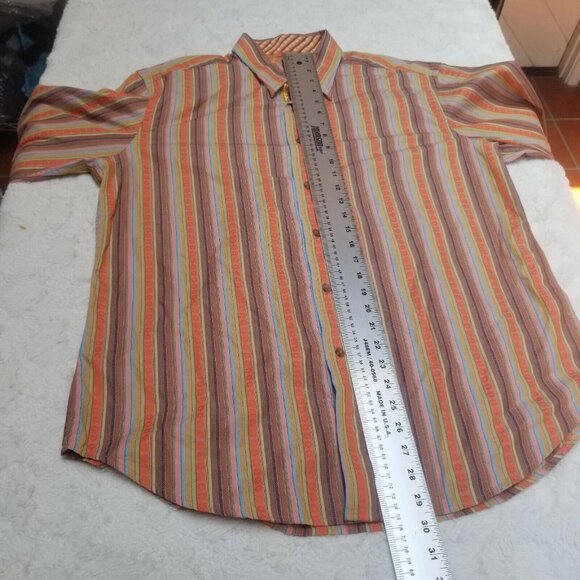 Robert Graham Men's Long Sleeves Button Down Shirt Cotton Stripe Orange Large - Picture 9 of 9